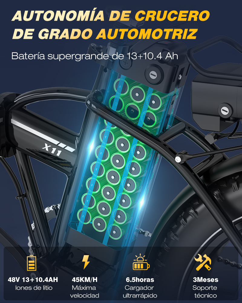 Bicicleta eléctrica KOOLUX X11 250W DOBLE BATERÍA 48V 11,7AH