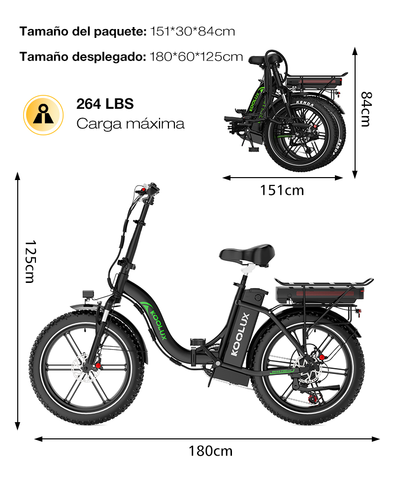 Bicicleta eléctrica KOOLUX BK6S PRO 250W DOBLE BATERÍA 48V 23,4AH