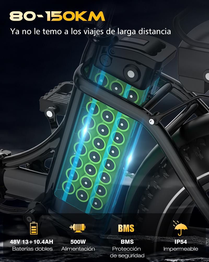 Bicicleta eléctrica KOOLUX BK6S PRO 250W DOBLE BATERÍA 48V 23,4AH