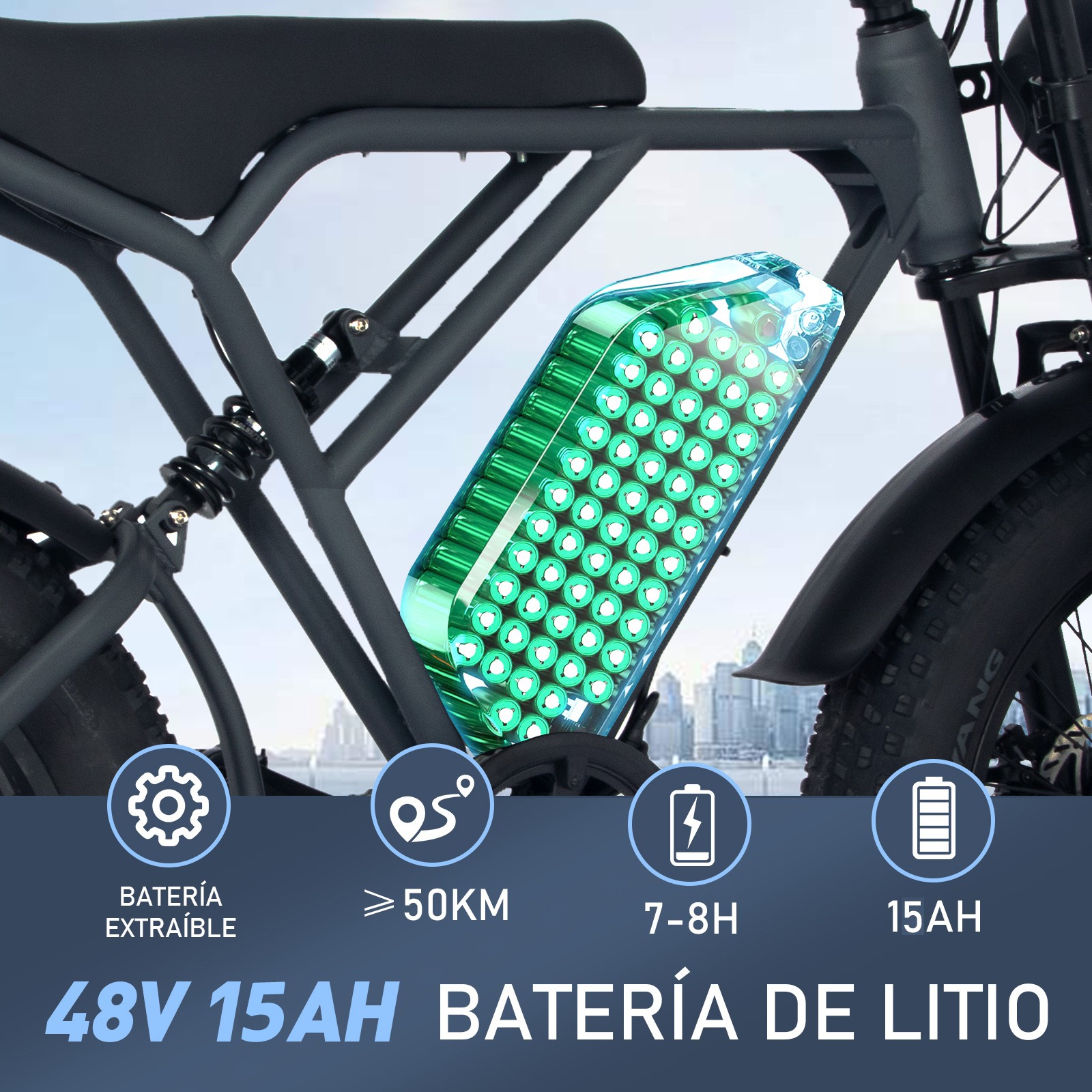 Bicicleta Eléctrica KOOLUX BK29 250W 48V/15Ah 20"